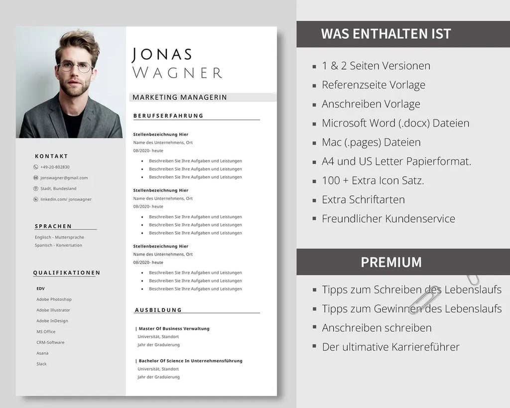 Professional Resume Template for Microsoft Word with Cover Letter (Kopya)