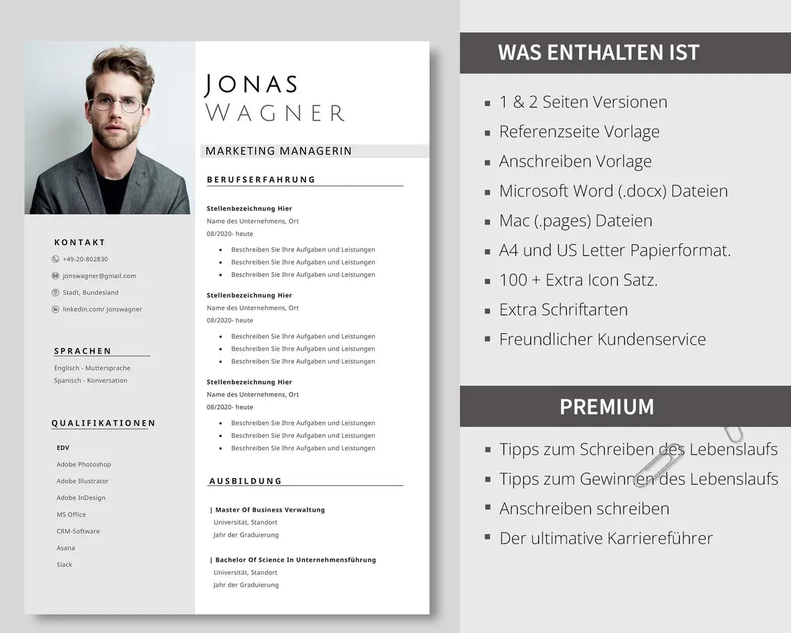 Professional Resume Template for Microsoft Word with Cover Letter (Kopya)