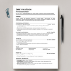 Professional Process Engineer Resume Template | Clean ATS-Friendly CV for Engineers