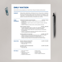 Professional Corporate Resume Template | Blue and White Design