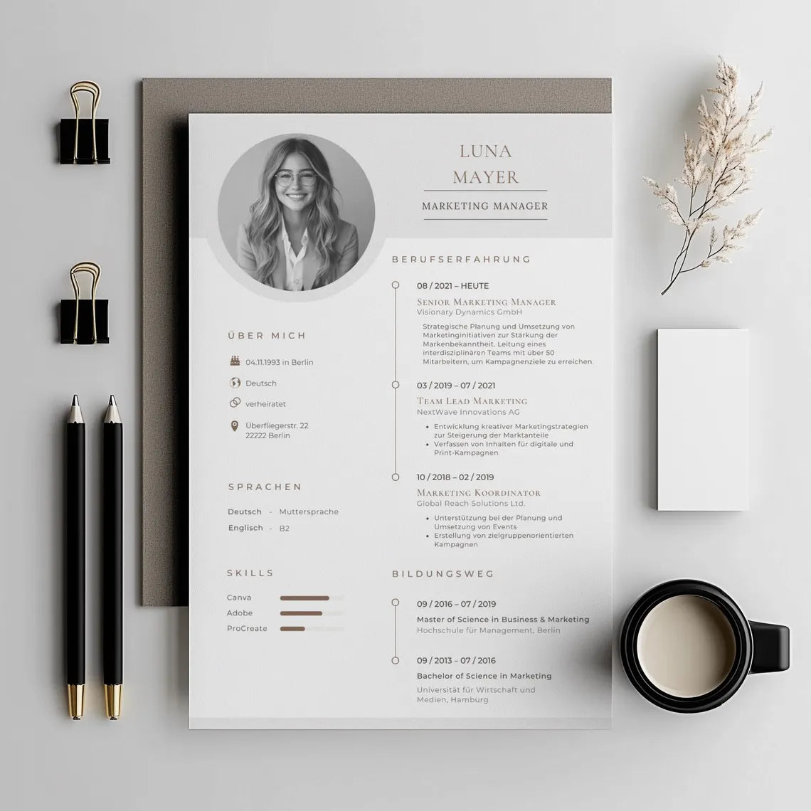 Modern CV Design Professional Job Application
