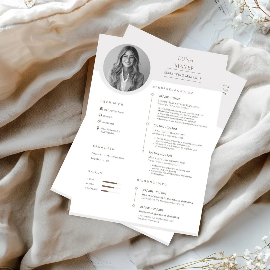 Modern CV Design Professional Job Application